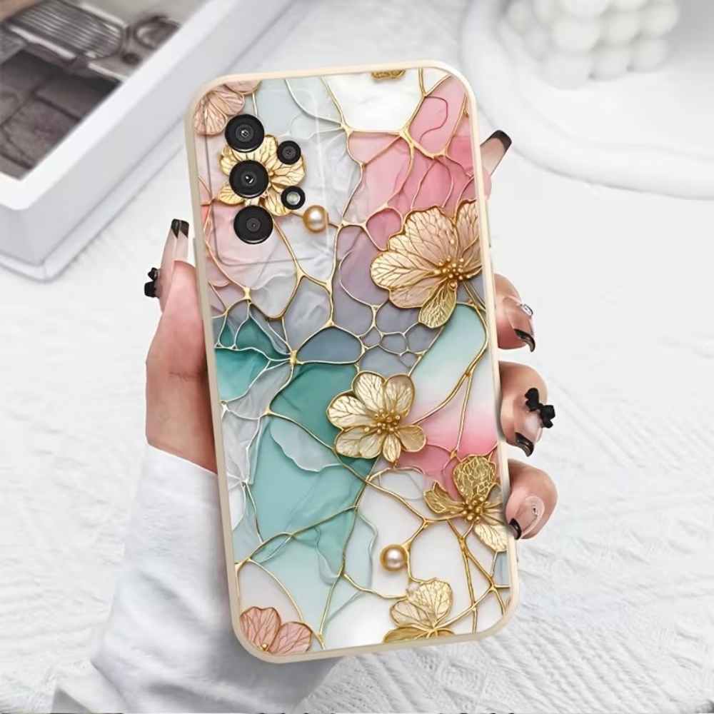 Computer Case - Casing Ponsel TPU Bertekstur Marmer Warna-warni