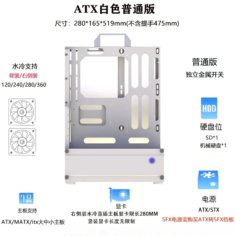 Casing PC Rak Vertikal Open Ch - Pc Chassis ulasan dan harga